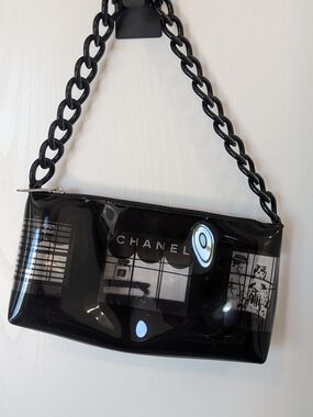 CHANEL Vintage Coco Window Pochette In Vinyl